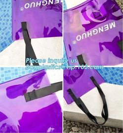 Biodegradable Recyclable PVC Clear Shopping Plastic Gift Bags, PVC Toy Plastic Bag with Card Header, Die Cut Custom Plas