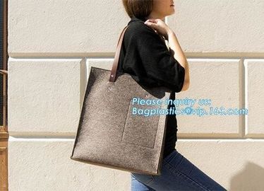 Felt Laptop Bag With Zipper Pocket Eco Polyester Felt Low Price Tote Bag Handmade Fashion Felt Women Bag