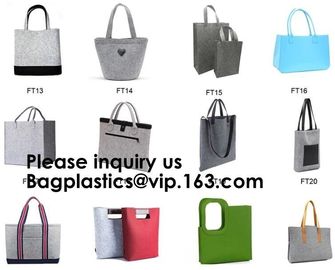 Promotional Custom Made Silk Screen Printing Tote Felt Bag, Shopping Bag,Beach Bag with Leather Handle Shopping Women Ba