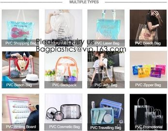 Clear PVC Shopper Tote Bags,Tote Shopping Pvc Material Bag With Logo,Beverage Package,Shopper Tote Bag with Small Pouch