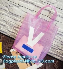 PVC Mini Letter Printed Handbag Clear Laser Shoulder Bag For Women Children, travel gift garment wine makeup shoulder ha