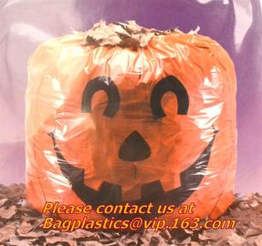 Halloween lawn and leaf bags for Halloween outdoor decoration,DELUXE GLOW IN THE DARK Pumpkin Leaf/Lawn/Yard bags bageas