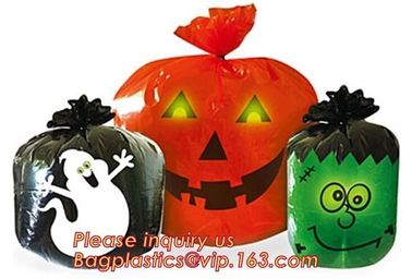 disposable Halloween Pumpkin Leaf Trash Bags Set 4 Orange Yard Decor Party Jack-O-Lantern,halloween pumpkin bag/ Hallowe