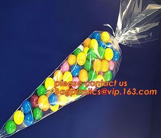 cone shape custom print clear plastic christmas candy bag,cone shaped clear candy treat opp bag,Various Styles Christmas