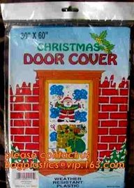 Christmas Decorative Plastic Door Covers PE Santa Celebration Plastic Posters Door posterparty disposable giant snowman