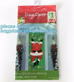 China supplier Party Accessory Happy Christmas House Decoration Door Cover door poster,door covers for christmas decorat