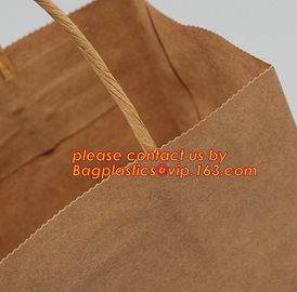 Promotional paper bag in fancy paper and foil logo, Fashion gift paper bag with ribbon handle, Special handle design pap