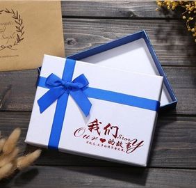 Luxury Wholesale Custom Packaging Paper Gift Box with Ribbon,wedding paper jewellery white gift box with ribbon closure