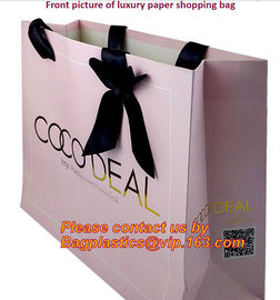 hot selling top quality luxury paper shopping bag carrier paper bag with ribbon handle wholesale,Luxury Art Paper Flower