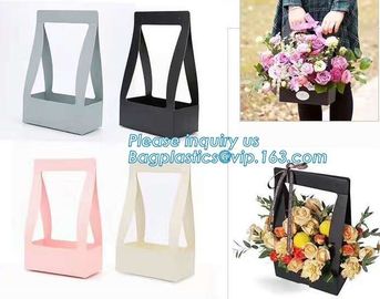 Fashion Design Flat Paper Handle Paper Gift Bag Flower Carrier Bag,nice style flowers printing paper carrier bag, bageas