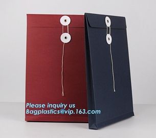 Kraft Paper Envelope with Customized logo hot foil stamping,design A4 A5 A6 paper kraft gift brown envelope with string