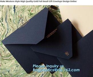 MAKE western style high quality gold foil gift envelope Matt black card paper envelope in A4 A5 B5 C5 C6 A3 size with cu