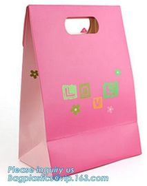 Wholesale fancy white kraft paper clothing packaging bag with logo printing,Online order paper material carrier bag shop