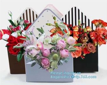 Free Design!! Free Sample!!! flower carrier bag transparent window paper bag valentine's gift clear window bags sample f