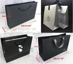 Customized Red Printed Kraft Paper Shopping Bag with Ribbon Handles and Bowknot,Kraft Paper Shopping Bag with Kinds off