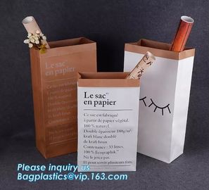 Laudry kraft bags, clothes bags, pack Recycled brown kraft paper bag twisted handles shopping packaging kraft paper bag