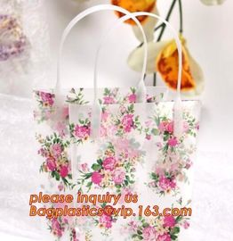 Wholesale Waterproof PP Plastic Gift Flower Bag Carry,PP Clear Handheld Flower Packaging Bag,PP Trapezidal Rectangular F