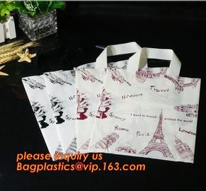 Custom Print Soft Loop Handle Plastic Shopping Bag with handles,Colored Soft Loop Plastic Handle Bags With Cardboard Ins