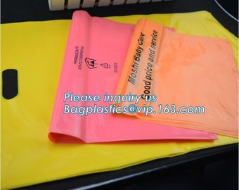 Custom print ldpe hdpe die cut handle carry poly apparel plastic merchandise gift packaging polythene shopping bag with