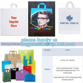 china product printing design foldable clothes plastic carry bag/custom ldpe die cut handle clothing packaging plastic b