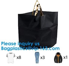 PLA COMPOSTABLE Biodegradable Plastic Trifold Handle Bag For Shopping Market, CLEAR FROSTED SOFT LOOP SHOPPER BAG