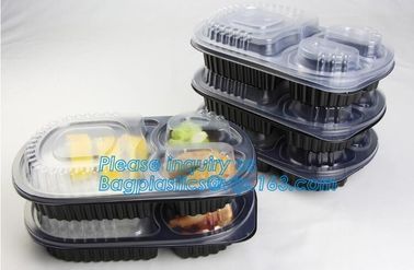 3 compartment plastic food storage Microwave Freezer Safe Plastic Disposable lunch box,Fast food container disposable ta