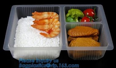 transparent pp bento box,lunch box plastic disposable compartment food containers,food,lunch,BBQ,noodles,salad,corn kern