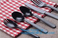 6" PS Disposable Plastic Forks Spoons Knives Western Cultery Sets in Restaurants and Kitchens 48 pcs pink plastic cutler