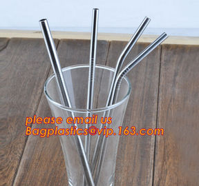 Diameter 6 mm 215 mm long stainless steel straw in bulk package,Stainless Steel Drinking Straws with Premium Aluminum Ca