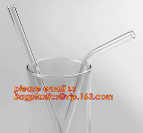 FDA Glass Drinking Straw,Amazon top seller reusable clear glass straws and colored straw glass,Borosilicate Bent Color G