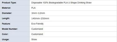 Individual Packed 100% Biodegradable Non Plastic Drinking Straw PLA Straw,5mm flexible Biodegradable PLA Drinking Straws