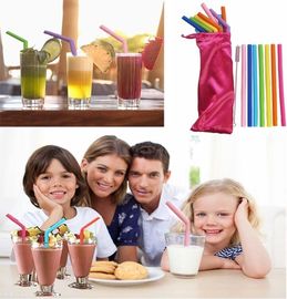 Anti-Cutting Mouth Flexible Silicone Straw Metal Straw With Silicon Tip Sleeve Cleaning Brushes Set Reusable Silicone Dr