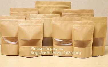 Food grade kraft paper aluminum foil ziplock bag, packing cereals,condiments,candies,teas,nuts,snack,food packaging pac
