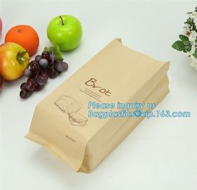 China factory custom printed paper bread bags,Food grade custom made kraft paper stick bread bags with window, limited