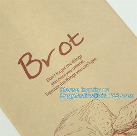 China factory custom printed paper bread bags,Food grade custom made kraft paper stick bread bags with window, limited