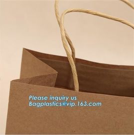 Brown kraft paper shoppinFood grade printed bakery brown greaseproof kraft paper bread packaging bags with clear window,