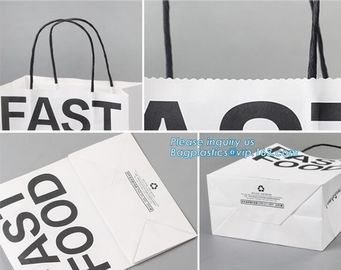 Custom Size Kraft Paper Bag for Food Kraft Brown Restaurant Take Away Fast Food Paper Bag,Grocery Fast Food Take Away Br