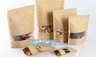 zipper. ziplock, Custom printed paper bread bags use for food packaging,Open Top Kraft Paper Laminated Foil Lined Flat B