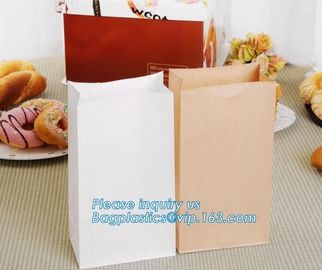 Bread Kraft Paper Bag Square Bottom Bag Takeaway food Packing Bag,Recyclable sandwich bread food packaging brown paper b