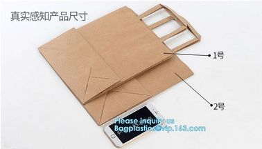 Custom Logo Printed Grocery Packaging Craft Brown Kraft Paper Shopping Bag with Handle,Kraft Paper Shopping Bag , Paper