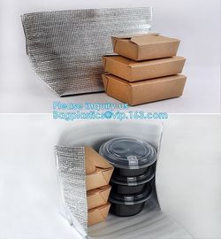 Reusable Aluminium Foil Lunch Food Delivery Non Woven Insulated Thermal Cooler Bag,hot food delivery Use Aluminum Foil i