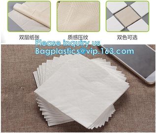 1/4 Fold Coffee Bar Beverage Black Paper Napkin,Printing paper napkin/decorative paper dinner napkins, BAGPLASTICS,PAC