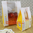 Customize 3 Side Visible Clear Window Offset Printing Bakery Bags, Customize V Bottom with Clear Window Food Grade Toast