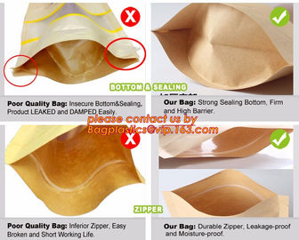 stand up pouch biodegradable zipper bag kraft paper bag, Resealable Snack Stand up Zipper kraft paper Pouch Aluminum