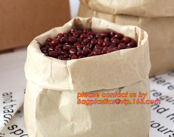 70g food grade brown kraft paper bag with customized logo printing, Pinch Bottom Paper Bag, Greaseproof Paper Bag with