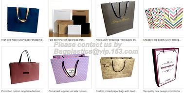 High Quality And Fancy Customized Black Printed Luxury Gift Paper Shopping Bag, Whoesale Natural raw materials Brown