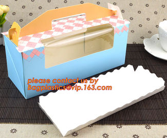 Custom artpaper handle cake box with PVC window, Sweet cake box with handle, cake box with window