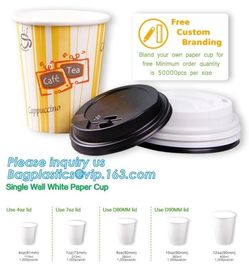 Biodegradable coffee paper cup with lid custom printed paper cup,3oz 5oz 6oz 8oz ice cream paper cup and paper lid pack