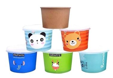 Gelato Paper Cup Icecream Paper Cup With Lids,4oz paper ice cream single serving cups,Logo Printed Disposable Icecream P