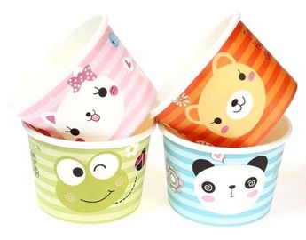 Gelato Paper Cup Icecream Paper Cup With Lids,4oz paper ice cream single serving cups,Logo Printed Disposable Icecream P